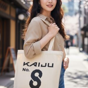 Cotton hand bags for women stylish & Men | Kaiju No. 8 Design | Eco-Friendly, Washable, Lightweight Shoulder Bag for Shopping, Office & Travel